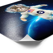 Kat-astronaut in de ruimte foto afdruk (Hoek)