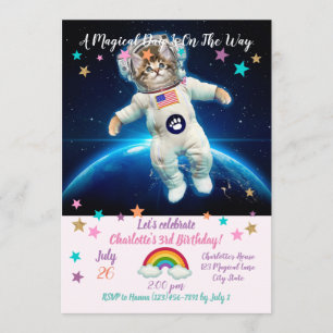 Kat-astronaut in de ruimte kaart