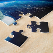 Kat-astronaut in de ruimte legpuzzel (Zijkant)