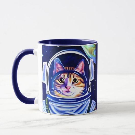 Kat Astronaut in de ruimte Mok (Links)