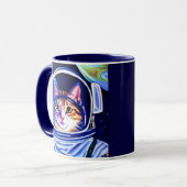 Kat Astronaut in de ruimte  Mok (Voorkant links)