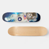 Kat-astronaut in de ruimte persoonlijk skateboard (Horizontaal)