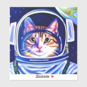 Kat Astronaut in de ruimte Sticker (Vel)