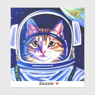 Kat Astronaut in de ruimte Sticker
