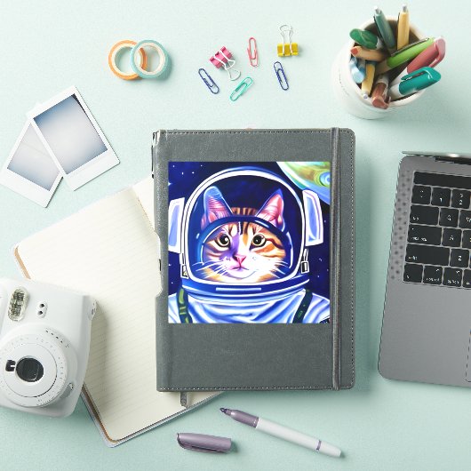 Kat Astronaut in de ruimte Sticker (iPad Cover)