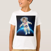 Kat-astronaut in de ruimte t-shirt (Voorkant)