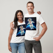 Kat-astronaut in de ruimte t-shirt (Unisex)