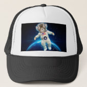 Kat-astronaut in de ruimte trucker pet (Voorkant)