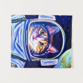 Kat Astronaut in de ruimte Wandkleed (Voorkant (horizontaal))
