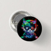 Kat Astronaut in Space Suit en Helmet in Cosm Ronde Button 3,2 Cm (Voorkant /achterkant)