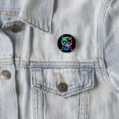 Kat Astronaut in Space Suit en Helmet in Cosm Ronde Button 3,2 Cm (In situ)