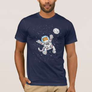 Kat Astronaut in Space Suit Funny Astronomie T-shirt