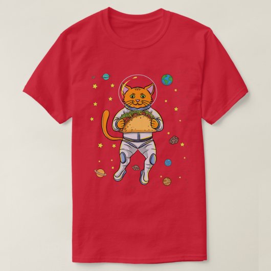 Kat Astronaut met Taco T-shirt (Design voorkant)