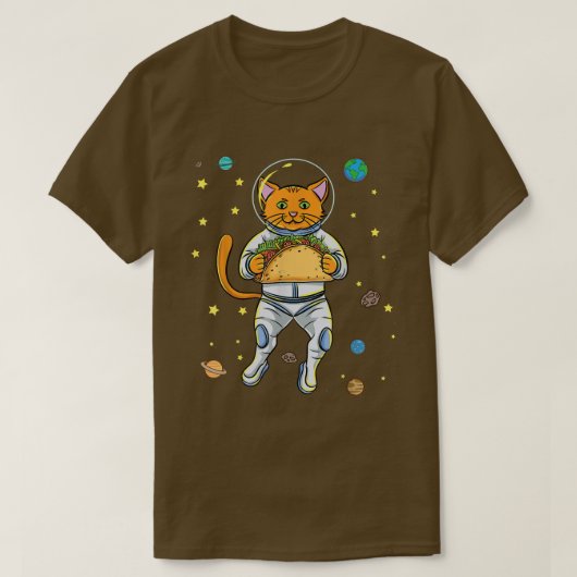 Kat Astronaut met Taco T-shirt (Design voorkant)