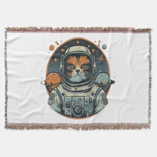 Kat-astronaut op asteroïden deken (Voorkant)