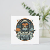 Kat-astronaut op asteroïden kaart (Staand voorkant)