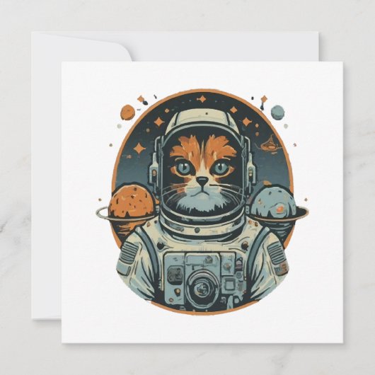 Kat-astronaut op asteroïden kaart (Voorkant)