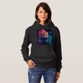 Kat astronaut roze ruimte hoodie (Voorkant volledig)