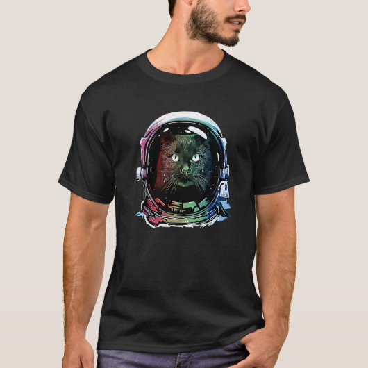 Kat Astronaut Ruimtekater Retro 1 T-shirt (Voorkant)