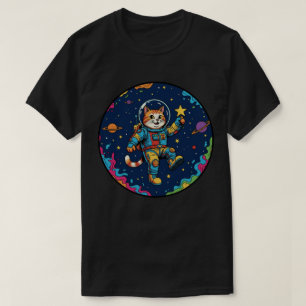 Kat Astronaut - Sterren Kijkende Ruimte Avontuur T-shirt