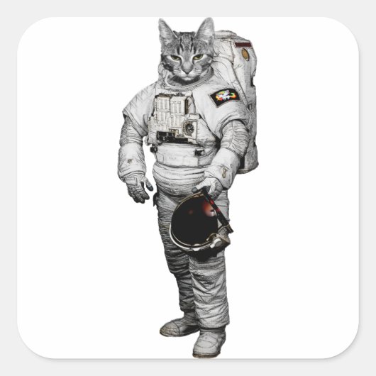 Kat Astronaut Sticker (Voorkant)