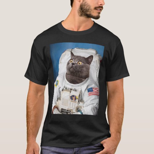 Kat Astronaut t-shirt - Catstronaut Ruimte Reizen (Voorkant)
