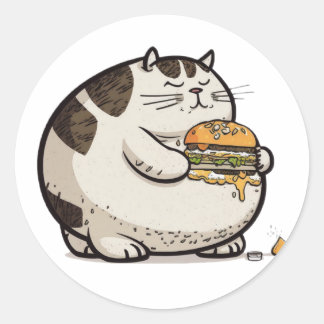 kat-at-burger ronde sticker