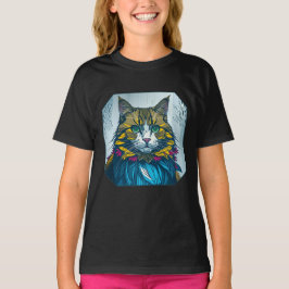 Kat At De Kanarieveer | Kleurrijk Portret Kunst T-shirt