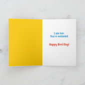 Kat Ate Bird Birthday Greep Kaart (Binnen)