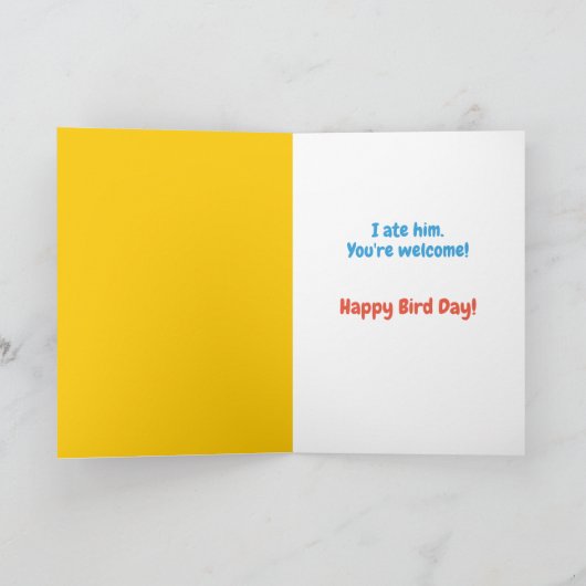Kat Ate Bird Birthday Greep Kaart (Binnen)