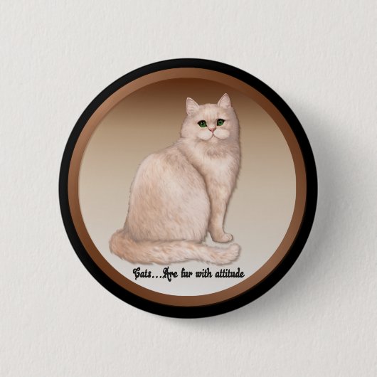 Kat Attitude Ronde Button 5,7 Cm (Voorkant)