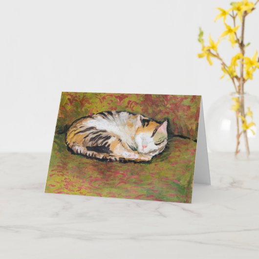 Kat, Augustus Macke Card Kaart (Gele Bloem)