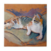 Kat, Augustus Macke Ceramic Tile Tegeltje (Voorkant)