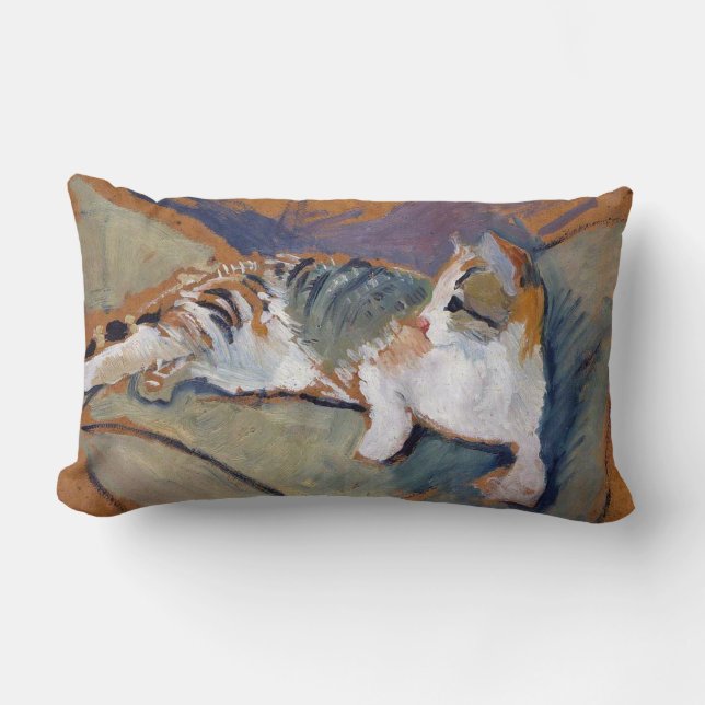 Kat, augustus Macke Lumbar Pillow Kussen (Voorkant)
