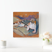 Kat, Augustus Macke Square Wall Clock Vierkante Klok (Huis)