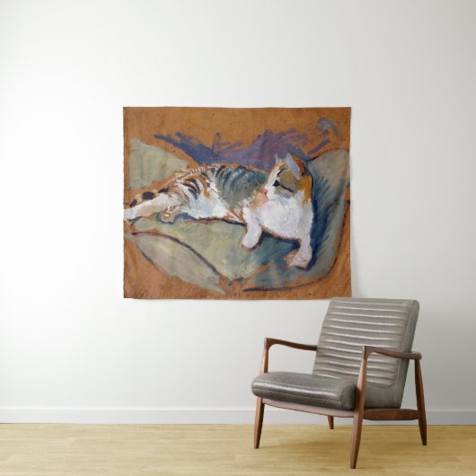 Kat, Augustus Macke Tapestry Wandkleed (In Situ (horizontaal))