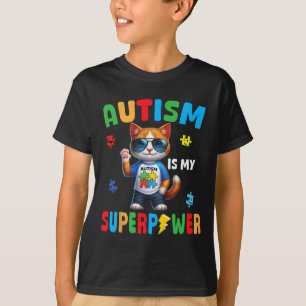 Kat-autisme is mijn superkracht Accepteer steun li T-shirt