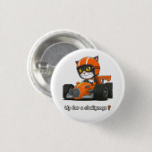 Kat auto racen Acryl sleutelhanger Ronde Button 3,2 Cm (Voorkant /achterkant)