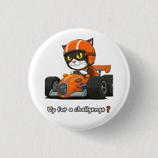 Kat auto racen Acryl sleutelhanger Ronde Button 3,2 Cm