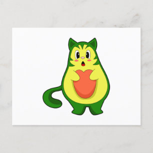 Kat Avocado Briefkaart