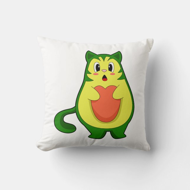 Kat Avocado Kussen (Voorkant)