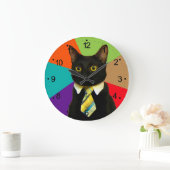 Kat-baas in stropdas grote klok (Huis)