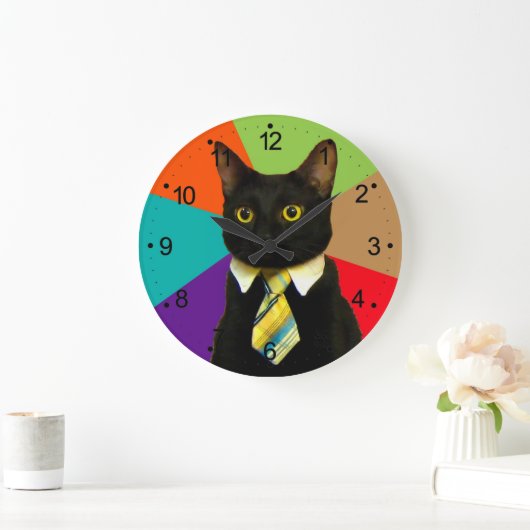 Kat-baas in stropdas grote klok (Huis)