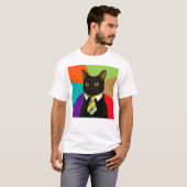 Kat-baas in stropdas t-shirt (Voorkant volledig)