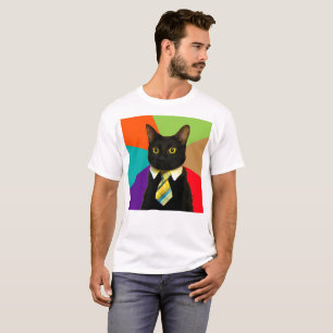 Kat-baas in stropdas t-shirt