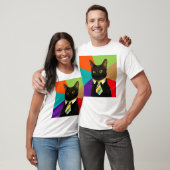 Kat-baas in stropdas t-shirt (Unisex)
