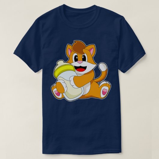 Kat Baby fles Melk T-shirt (Design voorkant)
