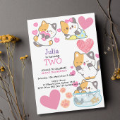 kat baby meisje 2e verjaardag kaart