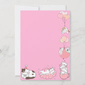 kat baby meisje baby shower kaart (Achterkant)