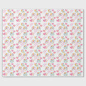 kat baby meisje verjaardag cadeaupapier (Vlak)